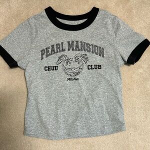 Grey and Black baseball tee